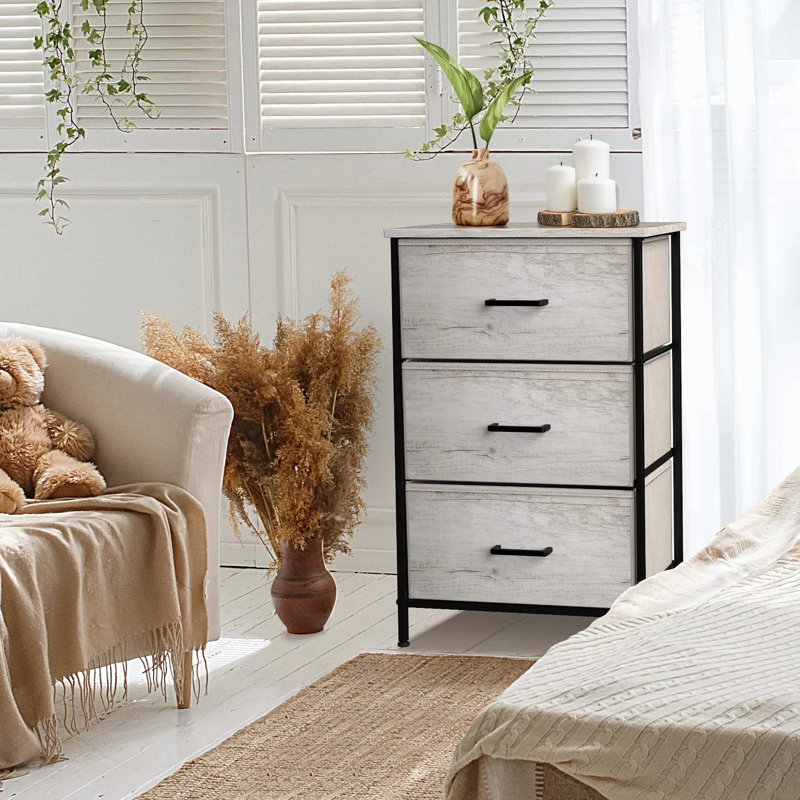 Sorbus Dresser With 3 Faux Wood Drawers Storage Unit Organizer Chest For Clothes Steel Frame